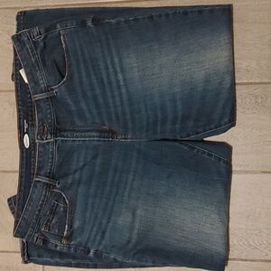 Old Navy Pop Icon Mid-Rise Skinny Jeans Women's 16 Short Dark Blue Denim